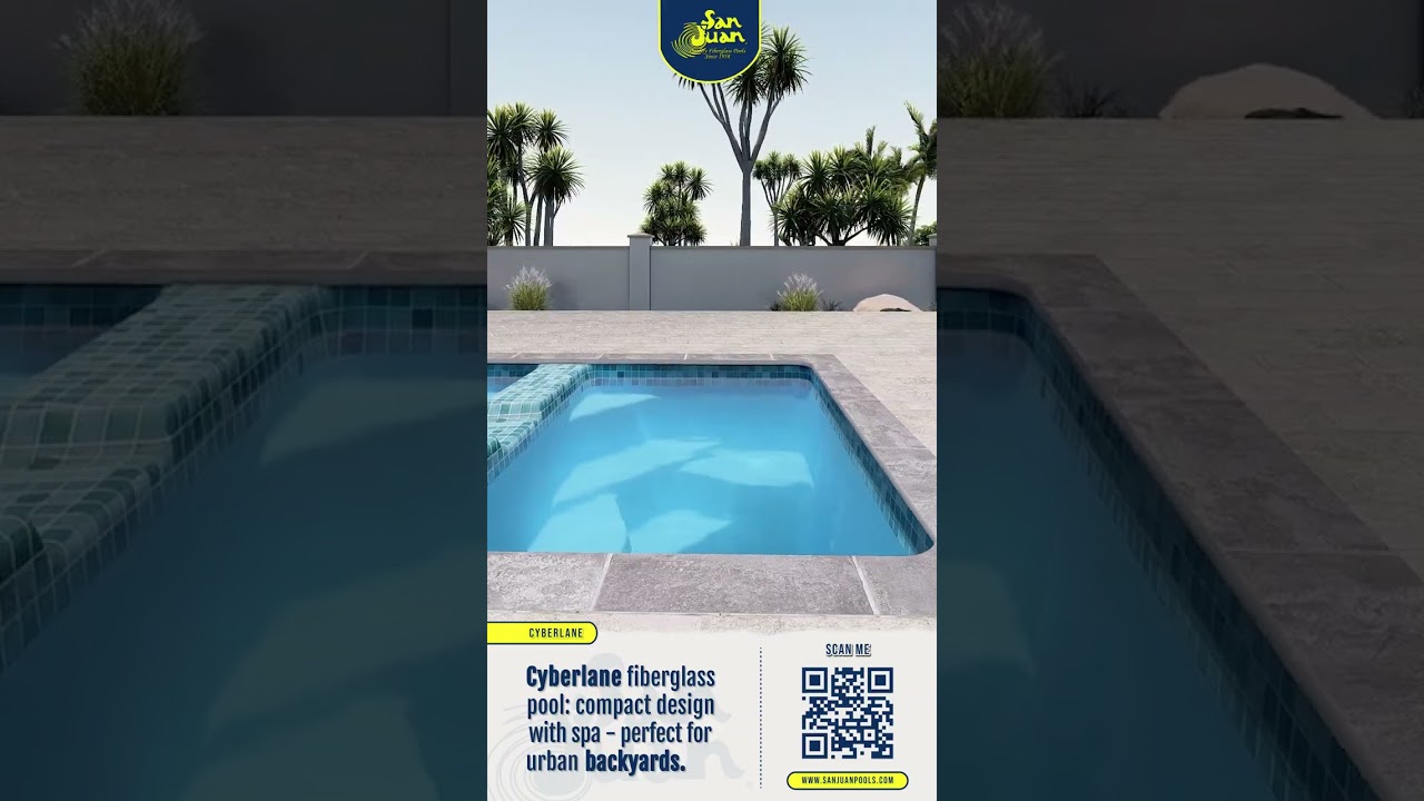 Cyberlane Fiberglass Pool: Compact Design with Spa - Perfect for Urban Backyards