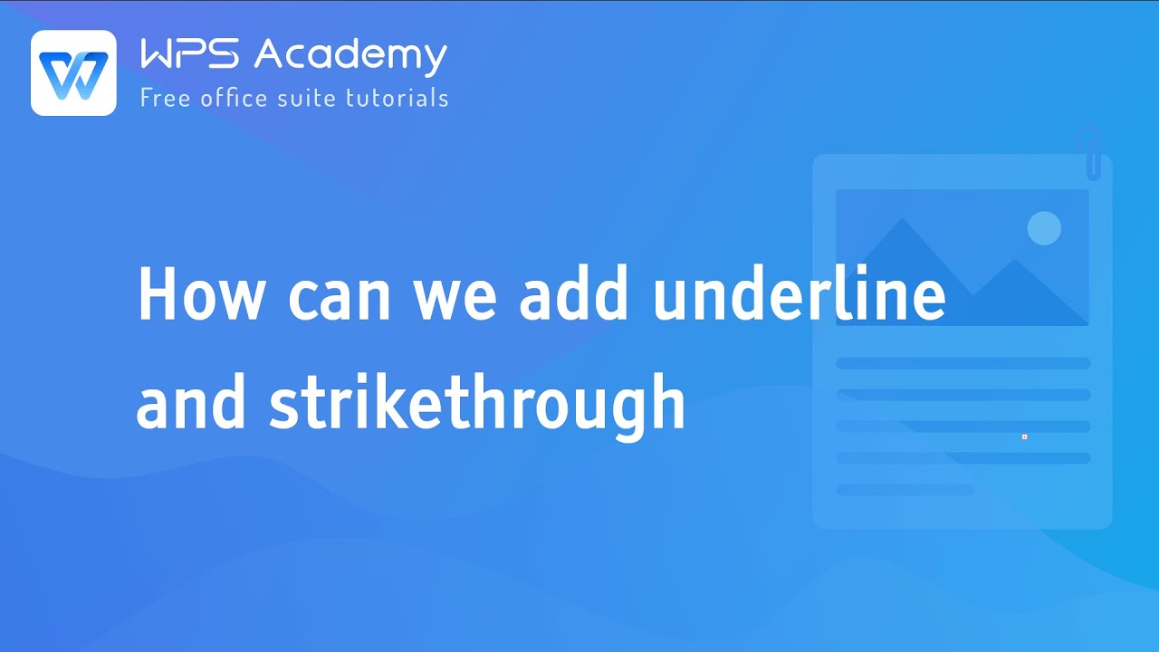 Underline video thumbnail