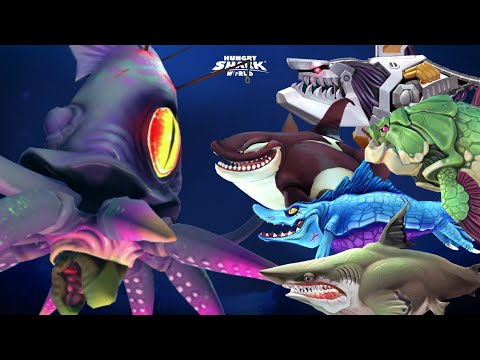 WHO'S THE QUICKEST DEFEAT COLOSSAL SQUID BOSS?! - Hungry Shark World