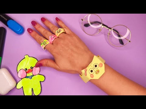 Уточка ЛаЛаФанФан из Бумаги Оригами КОЛЬЦО и БРАСЛЕТ/ Paper Duck Lalafanfan Origami Paper Ring