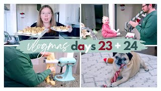 VLOGMAS DAYS 23 + 24 | homemade pasta, seeing my niece, pinkblush maternity haul + bookmail