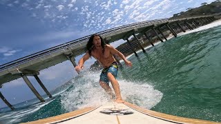 Surfing Scripps Pier on Da Gerry Lopez Foamie 🌊🏄♂️