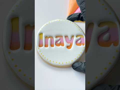 A cookie for Inaya🥰 What name should I try next? #cookiedecorating #name  #satisfying #diy #easy