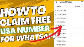how to get a free USA number for online verification (free us number for Whatsapp)