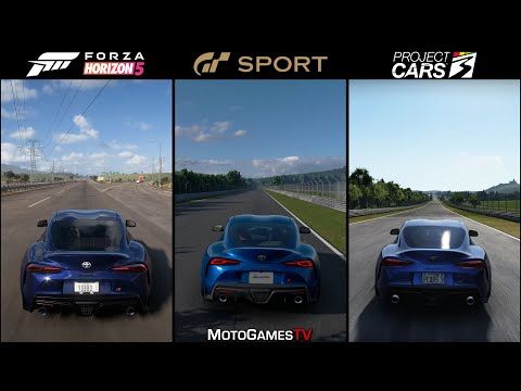Forza Horizon 5 vs GT Sport vs Project CARS 3 - 2020 Toyota GR Supra sound Comparison
