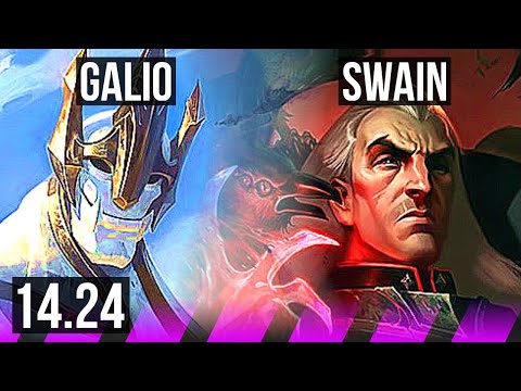 GALIO & Jhin vs SWAIN & Ezreal (SUP) | KR Diamond | 14.24