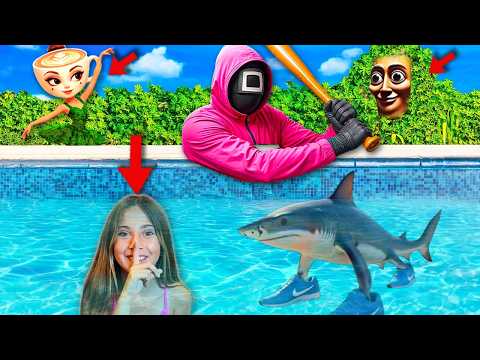 FUGA DALLE GUARDIE DI SQUID GAME IN VILLA CON I BRAINROT E BALLERINA CAPPUCCINA!