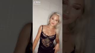 Sexy tiktok babe black lingerie
