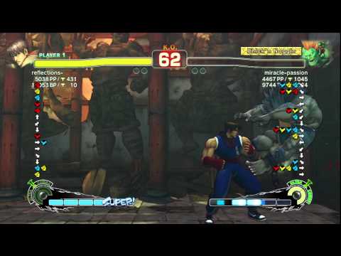 SSF4 AE Ver. 2012: reflections [Guy] vs. miracle-passion [Blanka] - PSN Ranked Match