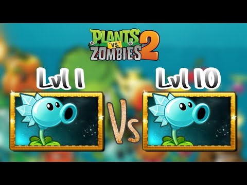 PvZ 2 - Max Level Snow Pea Vs Level 1 Snow Pea Against Egyptian Zombies