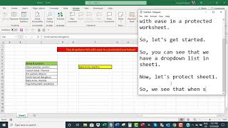 Use drop-down list with ease in a protected worksheet in Excel