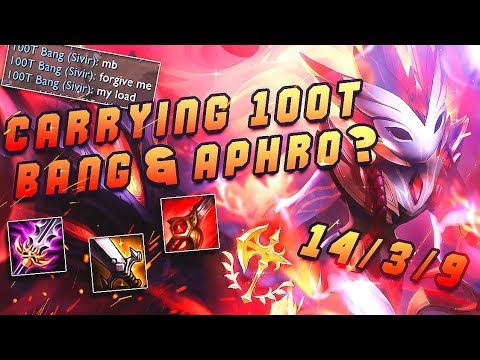 RANK 1 KINDRED CARRIES 100T BANG & APHROMOO IN SOLO Q!? **14/3/9** - League of Legends