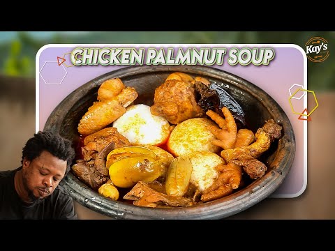 Ghanaian Delight: Palmnut Soup Served with Soft Riceballs || Lets Cook