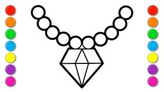 How To Draw a Diamond Necklace for Kids & Toddlers | Easy Drawing videos Step by Step
