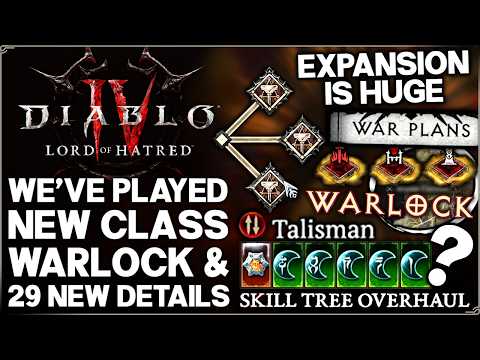 Diablo 4 - I Played New Class Warlock - 31 Expansion Reveals, Skill Tree Rework, New Endgame & More!
