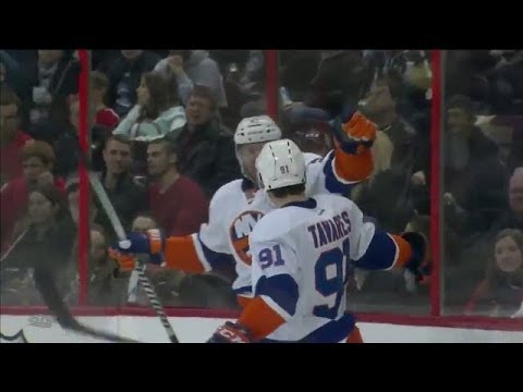 Thomas Vanek's no-look set up to Tavares