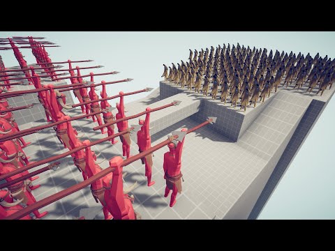 50x SPEAR THROWER vs HERO ARMY | Totally Accurate Battle Simulator TABS