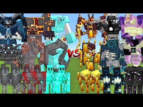 IMMORTAL   NETHERITE   DIAMOND ALLIANCE Vs BLAZE   WARDEN   ENDERMAN ALLIANCE MOB BATTLE MINECRAFT