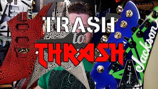 Video thumbnail for Trash to Thrash #17 - LTD V250 CRACKLE - CRACKLE KELLY - PEAVEY ROCKMASTER - JACKSON DINKY EX by GuitarGuts