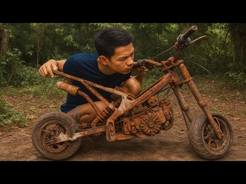 Full Restoration Abandoned Old Rusty Mini Dirt Bike - Restore abandoned 2-stroke off-road Minibike
