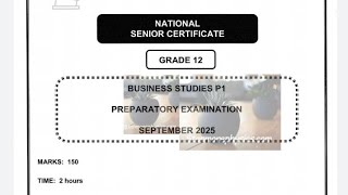 GRADE 12 BUSINESS STUDIES SEPTEMBER 2025 PAPER 1 PAST EXAM