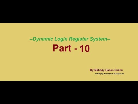 Dynamic Login Register System With CRUD (Part - 10)