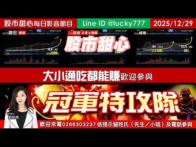 1229【甜心盤後影音】冠軍特攻隊，大小通吃企劃案！