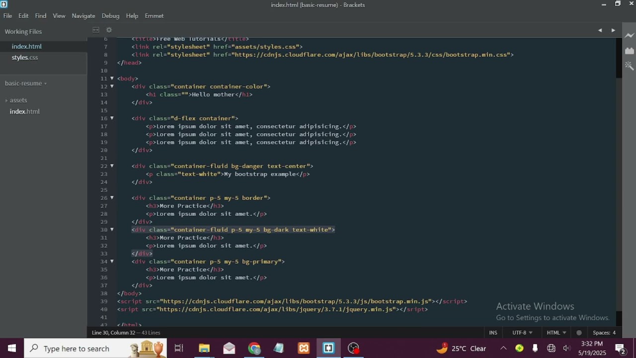 Bootstrap 5 Basics (Part 3) – container-fluid & Styling Images