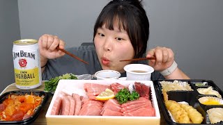 [왕쥬] 왕쥬가 좋아하는💕 혼마참치 참치회🐟+짐빔하이볼🍺 먹방!!