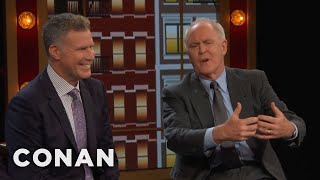 Will Ferrell &amp; John Lithgow's Off-Camera Kisses | CONAN on TBS