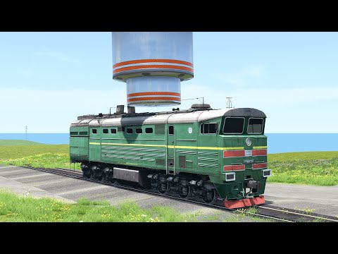 Hydraulic Press vs Trains – BeamNG.Drive