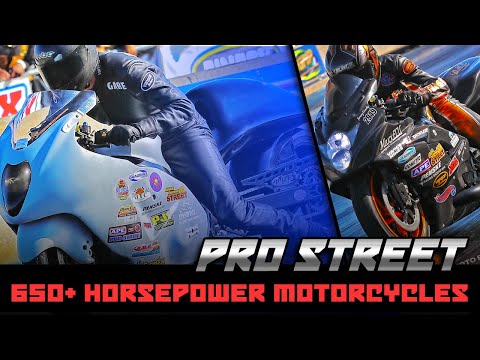 650+ Horsepower Motorcycles Pro Street Drag Bikes - Eliminations at Man Cup World Finals