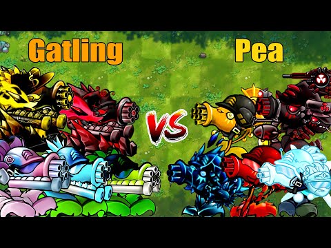 PVZ 1 Fusion 2.8 Challenge!! Team Gatling VS Team Pea VS 300 Zombie Random - Who Will Win?