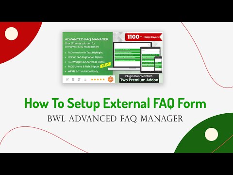 How To Setup External FAQ Form | BWL Advanced FAQ Manager | WordPress Plugin | CodeCanYon