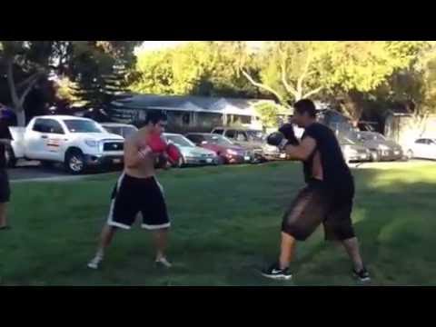 Zeke and Jaime boxing