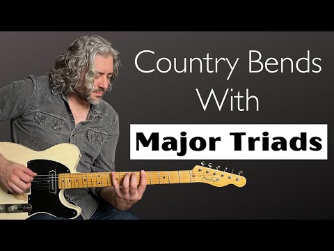 Country Bends With Major Triads #guitarlesson #countryguitar