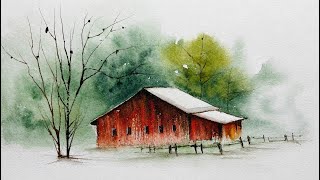 How to Paint a Rustic Cabin in Watercolor | Step-by-Step Tutorial