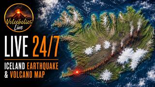 🔴 LIVE 24/7 | Iceland Earthquake Map & Volcano Monitor 🌋 Reykjanes Peninsula | Real-Time Data live webcam