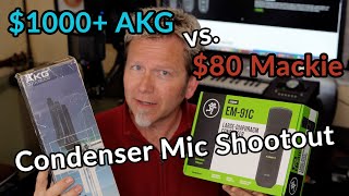 Video thumbnail for $80 MACKIE EM-91C vs. $1000+ AKG-C414 - Large-Diaphragm CONDENSER MIC SHOOTOUT - Guitar Discoveries by Robert Cassard
