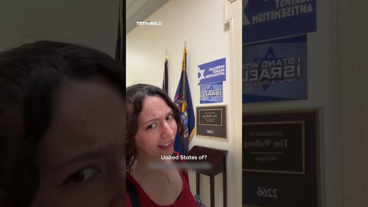 Activist films US Congress corridors filled with Israeli flags