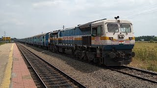 preview picture of video 'Single Line Crossing Narasapur Nagarsol Express Macherla Bhimavaram DEMU | Indian Railways'