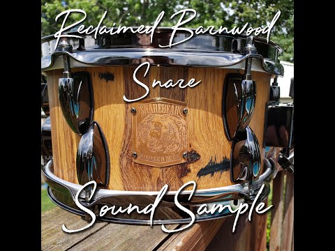 SnareBear 10x5.5 Reclaimed Oak Barnwood Stave Snare Drum image 5