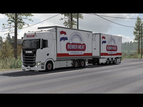 ETS2 1.39 - Euro Truck Simulator 2 - Scania S Next Generation - Promods 2.51 - Trailer tandem Narko