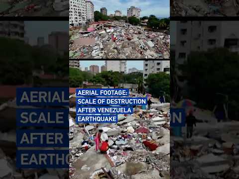 Aerial footage: Scale of destruction after Venezuela earthquake