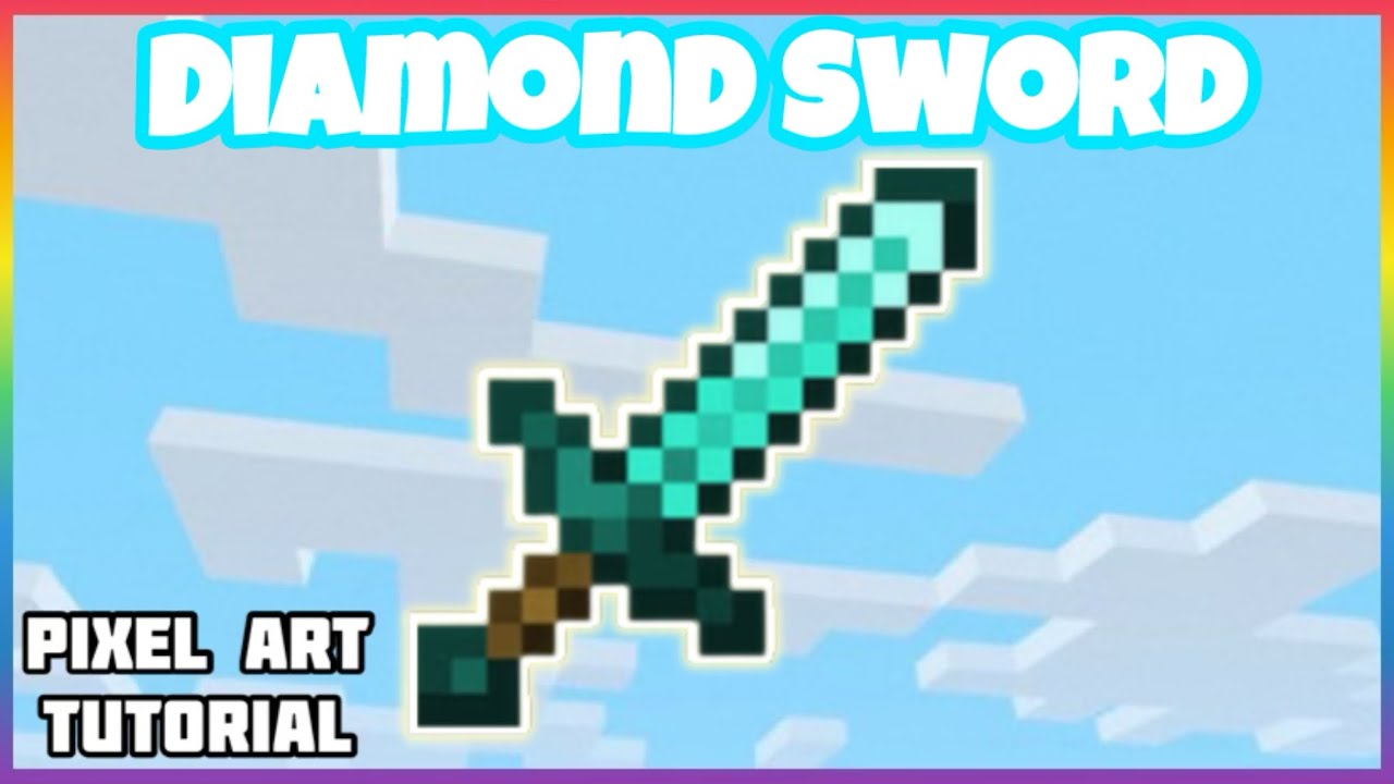 Diamond Sword Pixel Art Tutorial • Minecraft