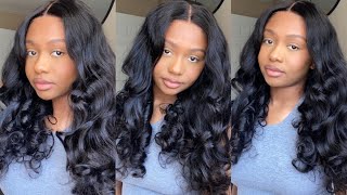Super Quick & Easy Closure Wig Install | Pre-Curled, Pre-Bleached, & Pre-Cut Lace | Ft. Celie Hair
