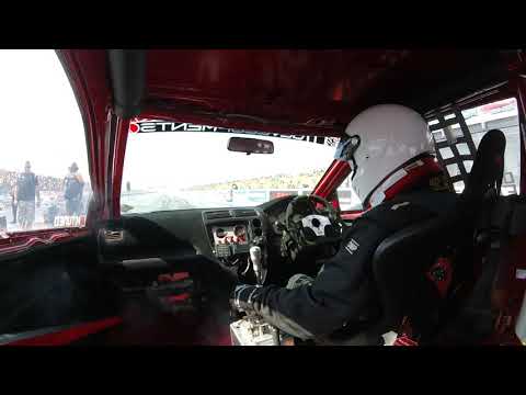 Dan Frost Onboard EP3 Turbo FWD Drag Series Santa Pod raceway
