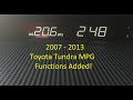 Toyota Tundra Unlock MPG And Range Functions By Adding The Info Button