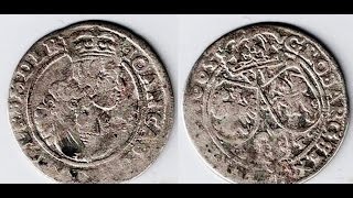 6 грошей, Казимир Ян Сапега, 1663-1665 года, 6 pennies, Casimir Jan Sapieha, 1663-1665