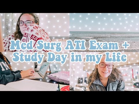 ATI med surg exam + study day in nursing school | preparing for finals + dolan scrubs review